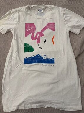 Vintage 1992 Pace Designs Flamingo & Sea Turtle Graphic T-Shirt | Hanes Beefy-T